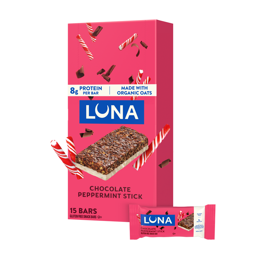Bar Chocolate Peppermint Stick Flavor Gluten Free Snack Bars, Non-GMO Protein Bars